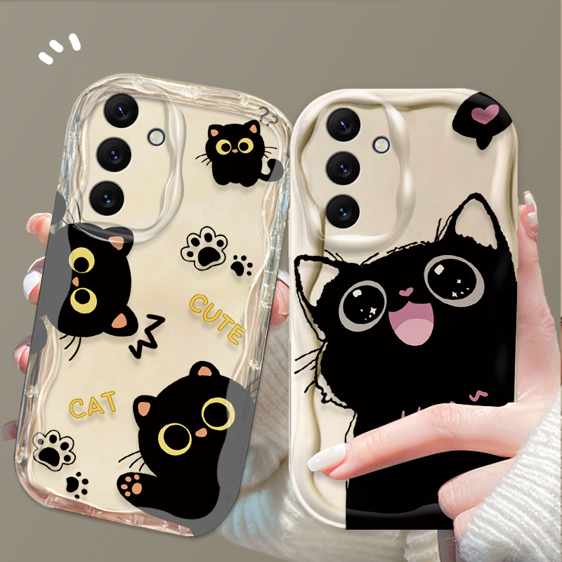 Чехол Cute Big Eyes Black Cat  – обзор и цена Phone Cases A14 Samsung