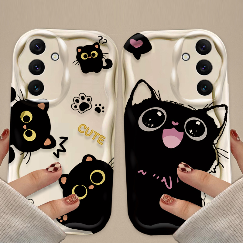 Чехол Cute Big Eyes Black Cat  – обзор и цена Phone Cases A14 Samsung